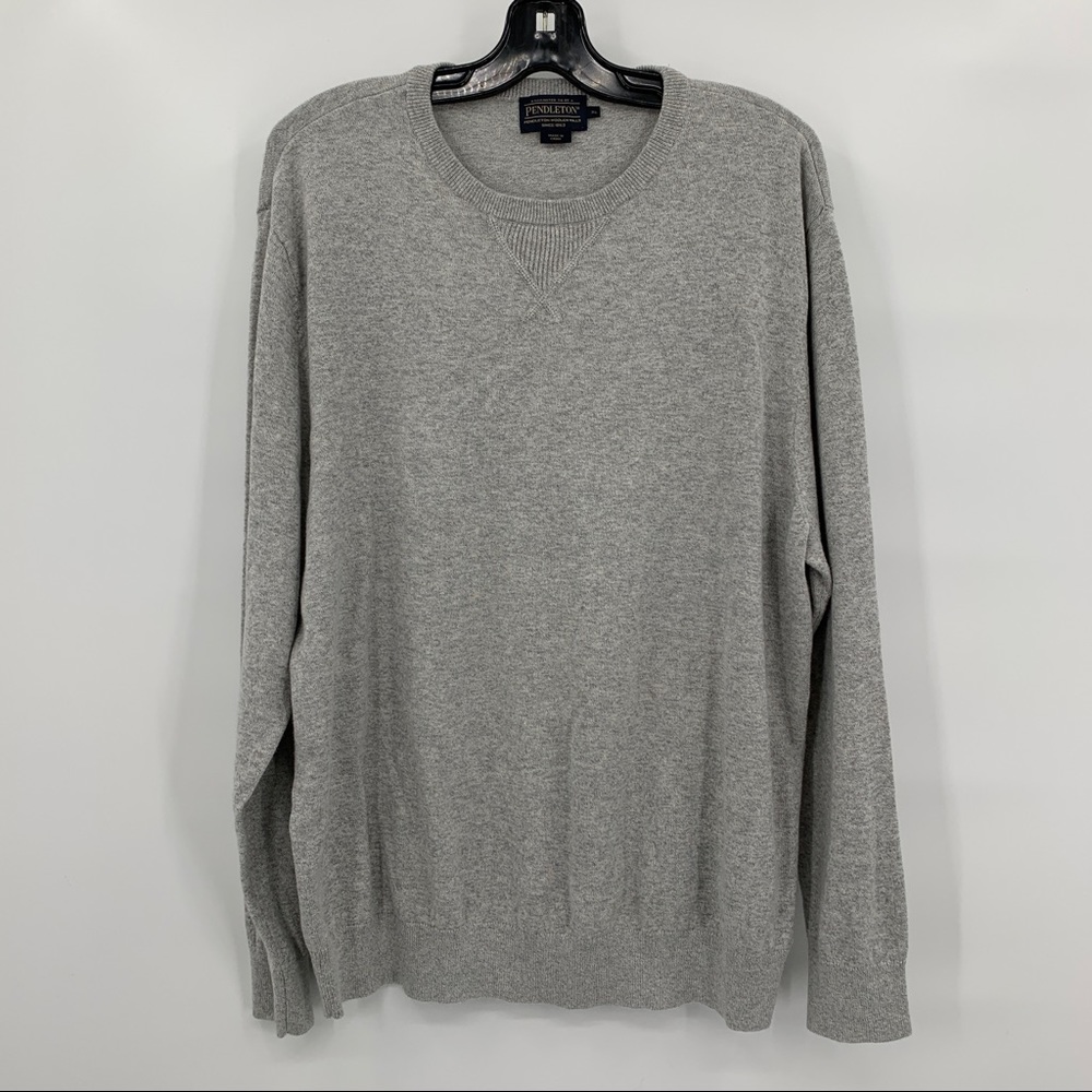Pendleton 100% Cotton Gray Crew Neck Long Sleeve Sweater Size XL